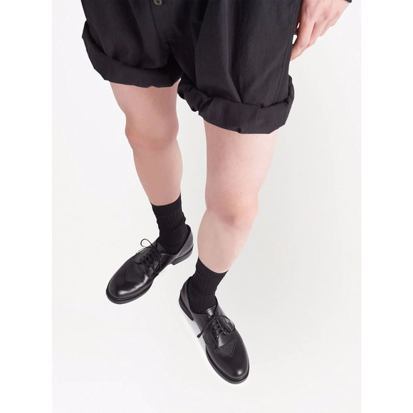 Prada Black Leather Triangle Logo Derby Loafer Lace Up Flat UK 11.5 US 12.5 main image 11